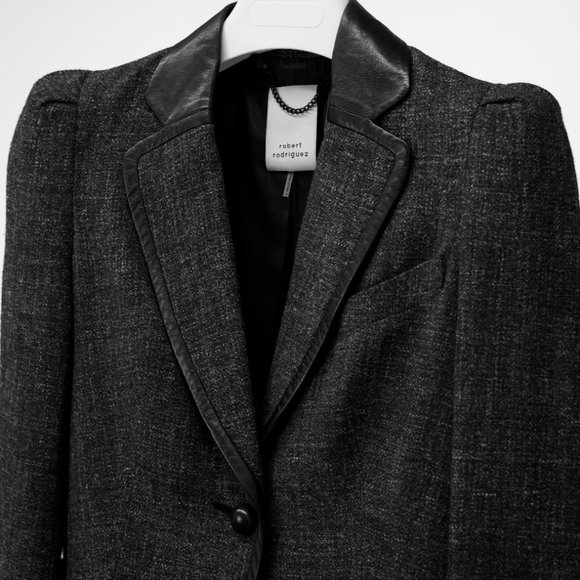 Robert Rodriguez Leather Trim Blazer - Picture 3 of 11
